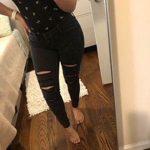 AE ripped black jeggings
